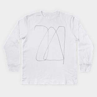 Abstract Line Art Kids Long Sleeve T-Shirt